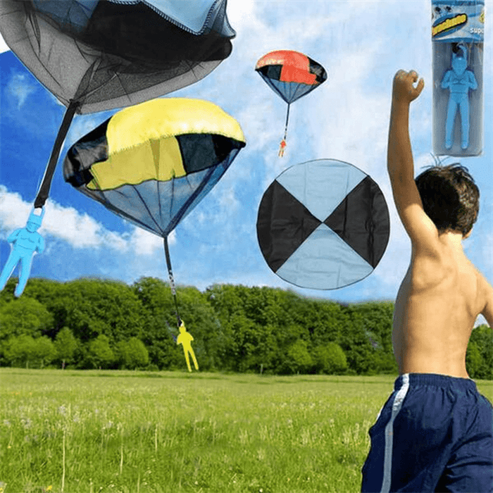 Kids Hand Throwing Parachute Toys Outdoor Funny Game Tangle Free Parachute Toy
