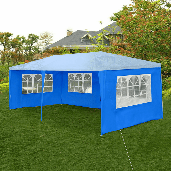 10X20Ft Canopy Side Wall 210D Waterproof Gazebo Shelter Shade with Windows Outdoor Easy Party Tent without Top