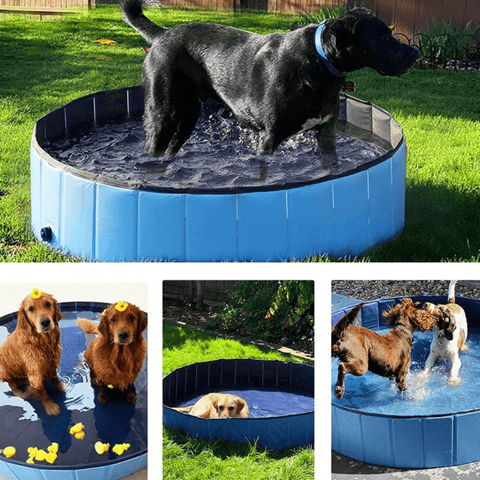 80X20Cm Folding Paddling Pool PVC Pet Bathtub Dogs Cats Puppy Shower Swimming Pool House