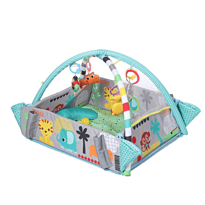 42.91X 38.39X 21.26Inch Baby Toddler Playmat Crawling Tunnel Mat Baby Tent House Children Game Playhouse with 30 Balls