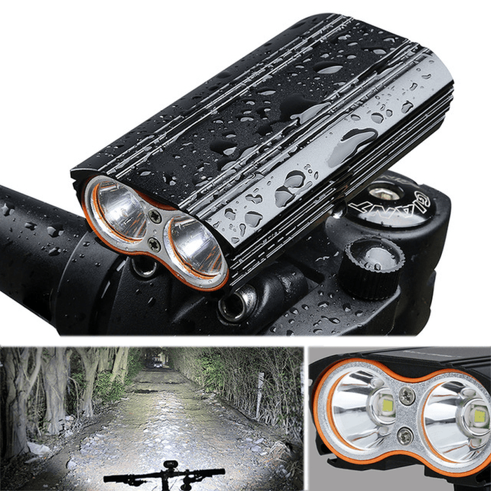 XANES DL06 1200LM 2T6 150° Large Floodlight 6000Mah Battery Bike Light 4 Modes USB Rechar