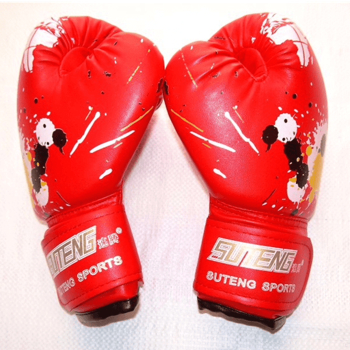 1 Pair Kids Boxing Gloves Punching Bag Training Thai Muay Kickboxing Sparring Gloves for 3-12 Years Old