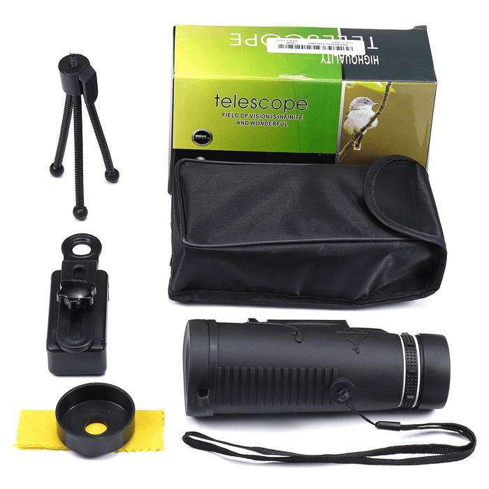 Ipree® MLS-L1 40X60 Monocular HD Optic BAK4 Low Night Vision Led Laser Flashlight Telescope with Tripod Phone Holder