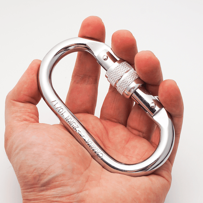 CAMNAL Rock Climbing O-Shaped Carabiner Alloy Steel 25KN Pull Screw Lock Protection