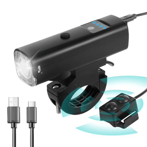 BIKIGHT 2-In-1 XTE Smart Bike Headlight 4 Modes USB Rechargeable 5 Modes Horn Waterproof Flashlight Bicycle Front Lamp