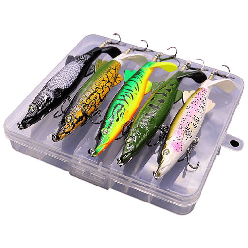 ZANLURE 13.5CM 15.4G Fishing Lures Set ABS Lead Fish Jig Simulation Rotatable Hard Lures with Fish 2 Hooks