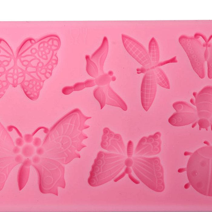 Butterfly Dragonfly Insects Silicone Mold Fondant Cake Mould Baking Tool