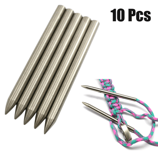 10 Pcs 6MM 550 Paracord Fid Lacing Stitching Weaving Needle Stainless Steel Works for Laces Strings