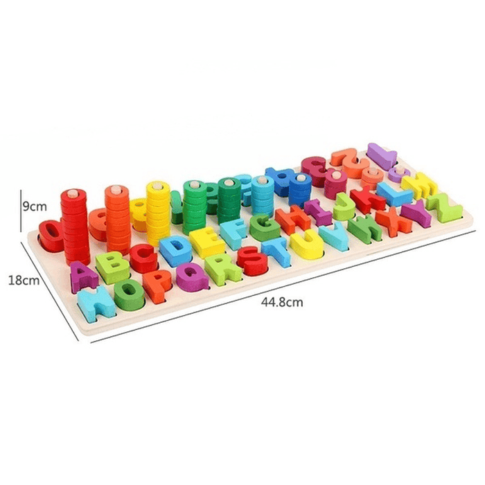 3 in 1 Arithmetic Digital Shape Logarithmic Board Letter Blocks Kid'S Child'S Early Educational Toys