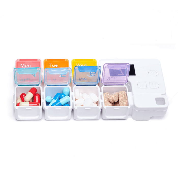 IPREE Smart Pill Storage Box Electronic Timing Reminder Pill Alarm Timing Pill Organizer Tablet Container Case