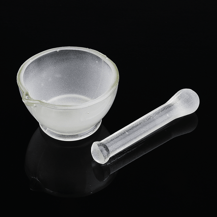 60Mm Footed Glass Mortar and Pestle Set Lab Grinder Experimental Grouting Bowl Tool