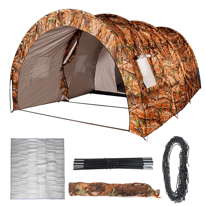 8-10 Person Family Camping Tent Waterproof Tunnel Double Shelter Anti-Uv Sunshade Canopy Outdoor Hiking