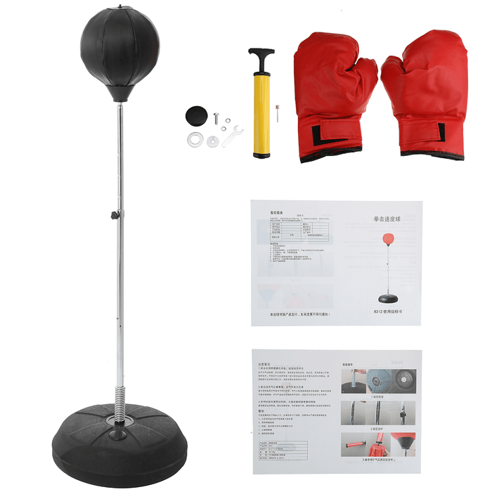 47.24-59.05Inch Boxing Target Adjustable Speed Ball Bag Sport Fitness Training Punch Ball with Boxing Gloves