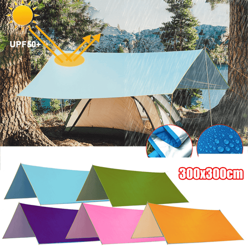 3X3M Multifunction Anit-Uv Tent Tarp Rain Sun Shade Awning Shelter Hammock Picnic Mat for Camping Hiking Travel