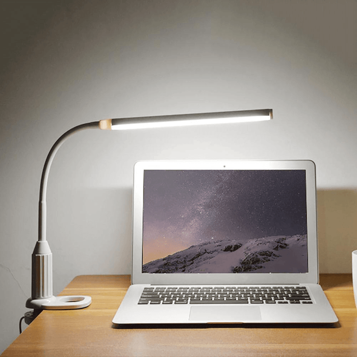 Foldable LED Table Lamp Clip on Eye-Caring Dimmable Touch Table Lamp Stepless Dimming with Memory Function for Office Bedroom Room