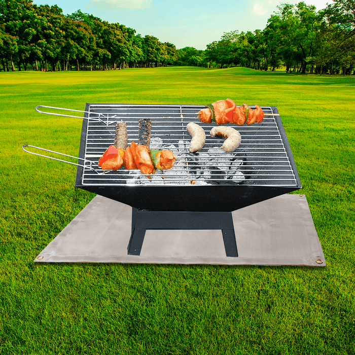 Camping Fireproof Grill Mat Cloth Flame Retardant Ember Mat Blanket Heat Insulation Pad for Outdoors Barbecue