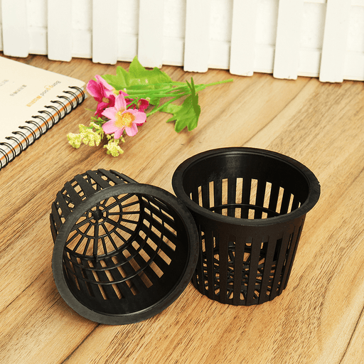 10Pcs Black Mesh Net Hydroponic Aeroponic Flower Container Plant Grow Pot Cup Planting Baskets