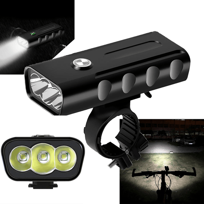 XANES 2Xt6 3Modes 4400Mah USB Rechargeable Bicycle Light Headlight IPX65 Waterproof Built in Battery