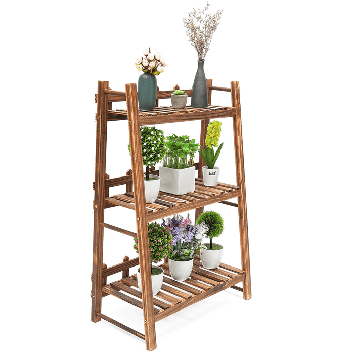 Heavy Duty Wood 3 Tier Plant Stand Shelf Indoor Outdoor Flower Pot Rack Holder Rack