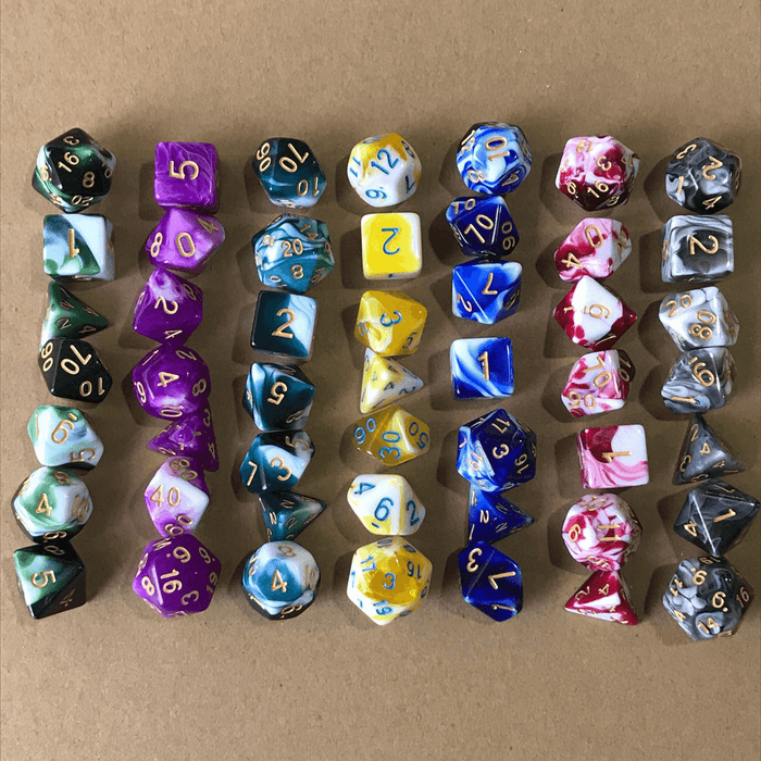 7Pcs Polyhedral Dices TRPG Game Dungeons and Dragons Dices with Storage Bag