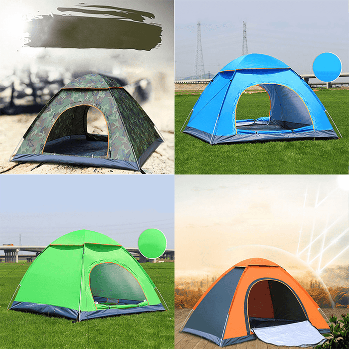 Portable Double Door Folding Tent 2-3People Waterproof Fully Automatic Tent Outdoor Camping Hiking Traveling Tent Sunshade