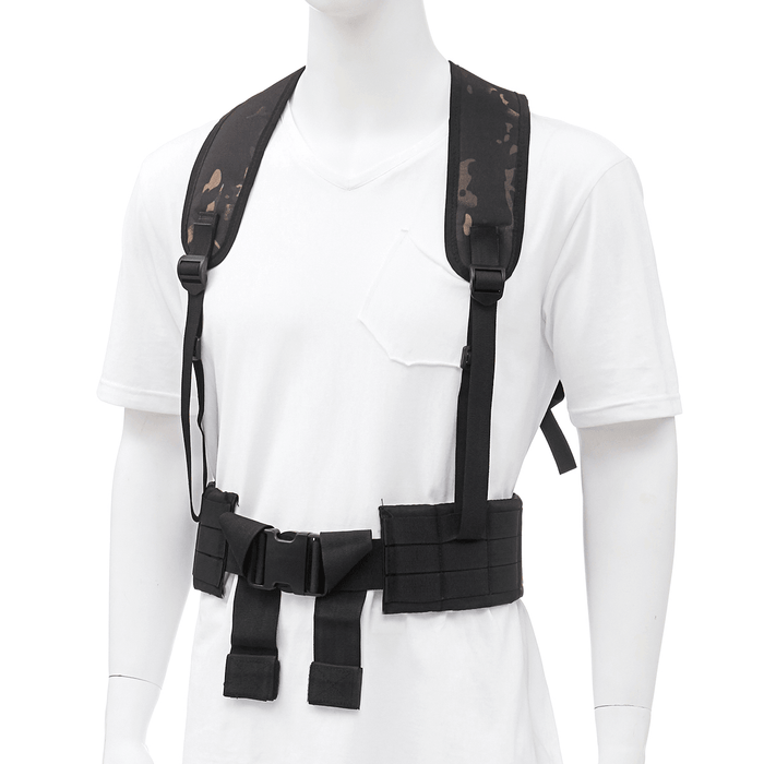 Oxford Cloth Tactical Strap Waist Belt Multifunctional MOLLE Load Girdle with Shoulder Strap