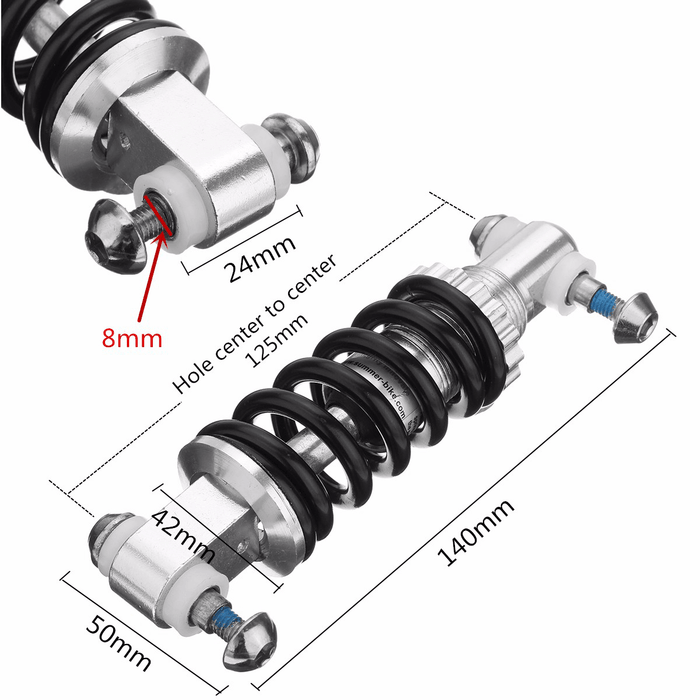 B95 Black Metal 450Lbs/In Rear Suspension Shock Damper Bike Shock Absorber