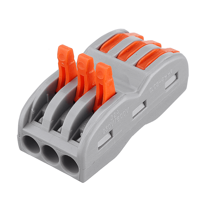 Excellway 3Pin Wire Docking Connector Termainal Block Universal Quick Terminal Block SPL-3 Electric Cable Wire Connector Terminal 0.08-4.0Mm²