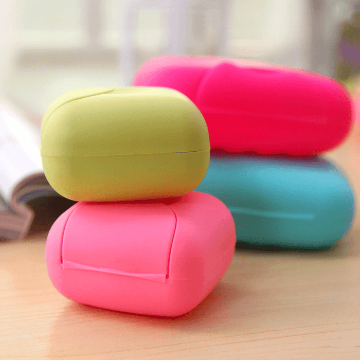 Honana BX- 927 Bathroom Soap Dish Travel Soap Box Dish Plate Holder Container Case Foaming Candy Color Soap Dish