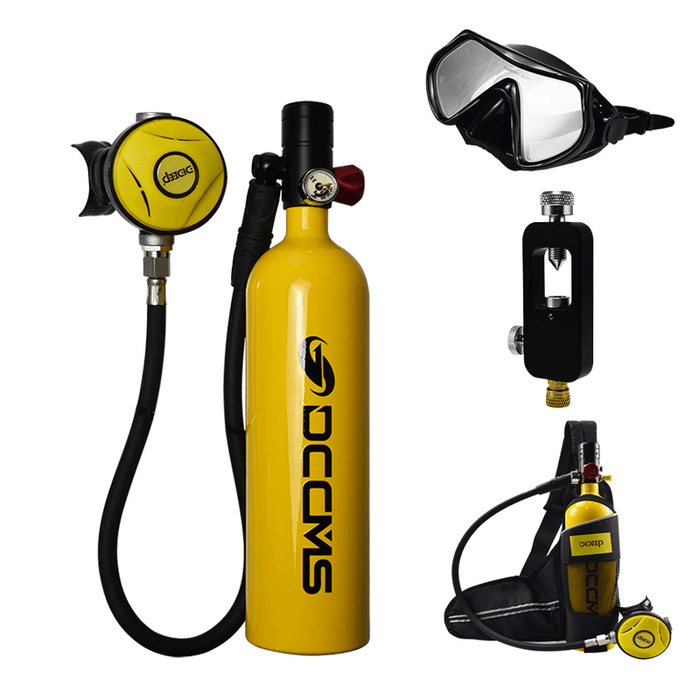 1L Scuba Oxygen Cylinder Air Tank Underwater Breathing Equipment Pump Tool Set