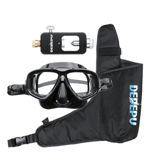 DEDEPU Snorkeling Diving Equipment Set 1L Scuba Diving Tank Oxygen Cylinder with Dive Respirator Snorkel Mask Underwater Sport Accessories