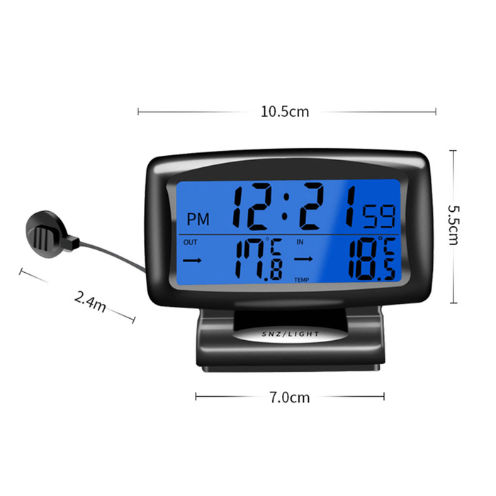 Portable 2 in 1 Car Auto Thermometer Clock Calendar LCD Display Screen with LCD Digital Display