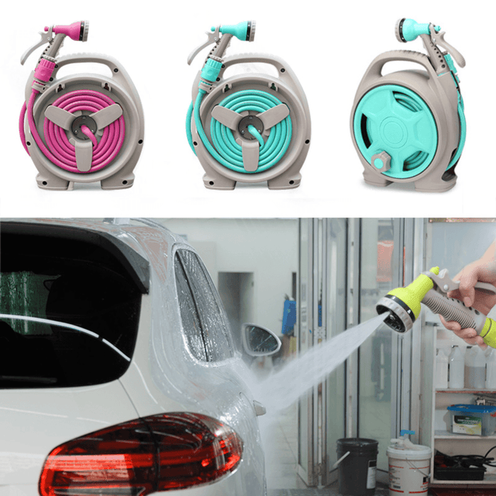 Portable Garden Pipe Hose Reel Cart Storage Suit Cart High Pressure Car Washer Garden Cleaning Flower Grass Watering Tools Set