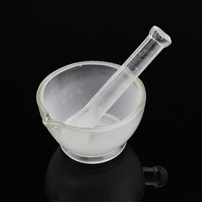 60Mm Footed Glass Mortar and Pestle Set Lab Grinder Experimental Grouting Bowl Tool