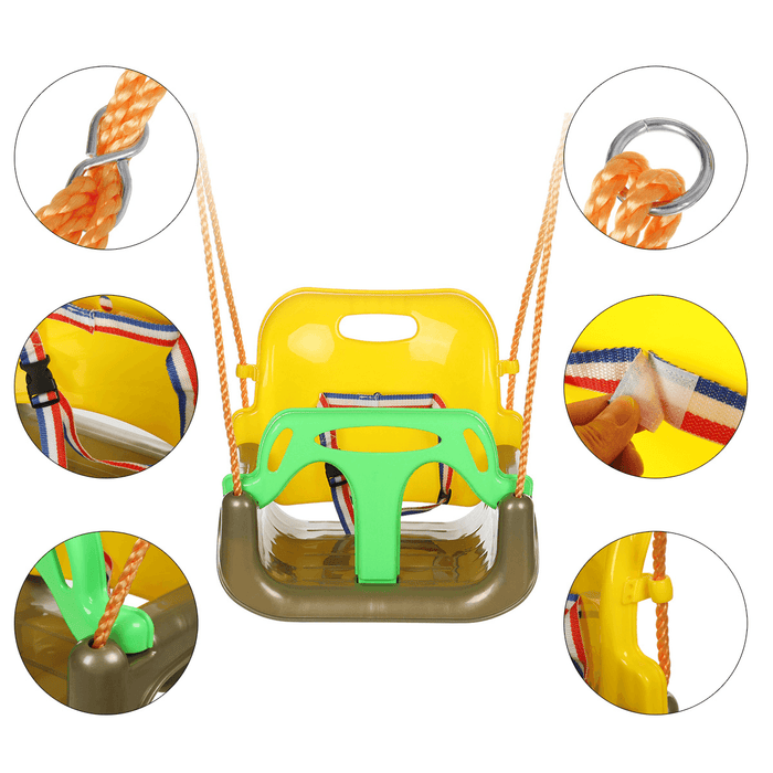 3-In-1 Swing Toys Anti-Skid Hanging Chair Baby Safety Swing Seat Outdoor Garden for More than 6 Months