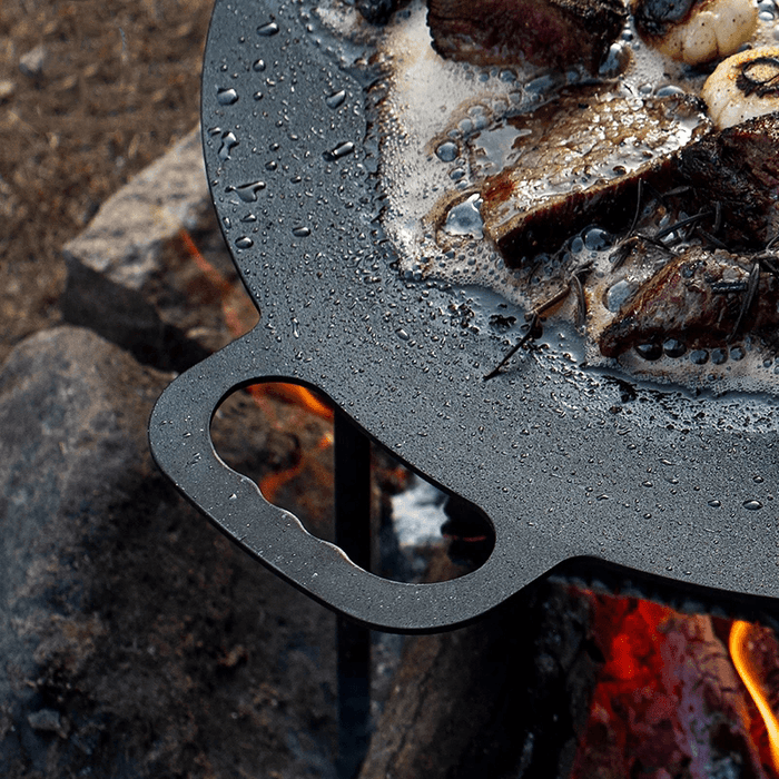 Naturehike Outdoor 5.3KG Large Baking Pan Camping Barbecue Picnic Cast Iron Cookware Frying Baking Uniform Heating Barbecue Tool