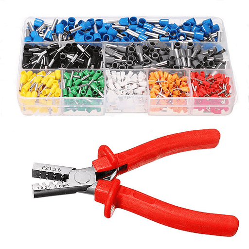 Excellway® EC02 800Pcs Insulated Wire Connector Terminal Cord Pin End Terminal with Crimper Plier