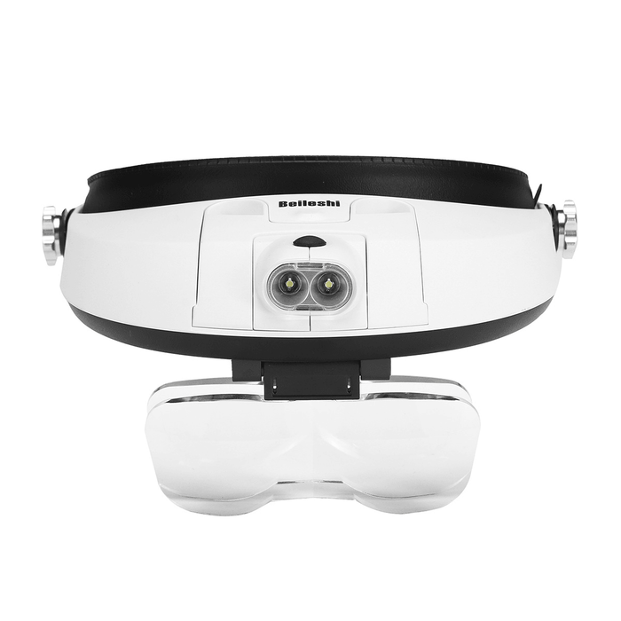 Head-Mounted Magnifying Glass Headband Loupe LED Lamp Light Jeweler Magnifier