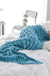 195X90Cm Yarn Knitted Mermaid Tail Blankets Handmade Crochet Throw Super Soft Sofa Bed Mat