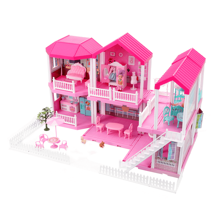 Kids Play House Toys Dollhouse Princess House 3D DIY Castle Home Girls Birthday Gifts