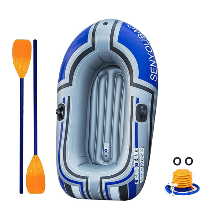 155X100Cm Single Inflatable Boat PVC Thicken Kayak Canoe Drifting Diving Fishing Boat with Paddle Foot Pump