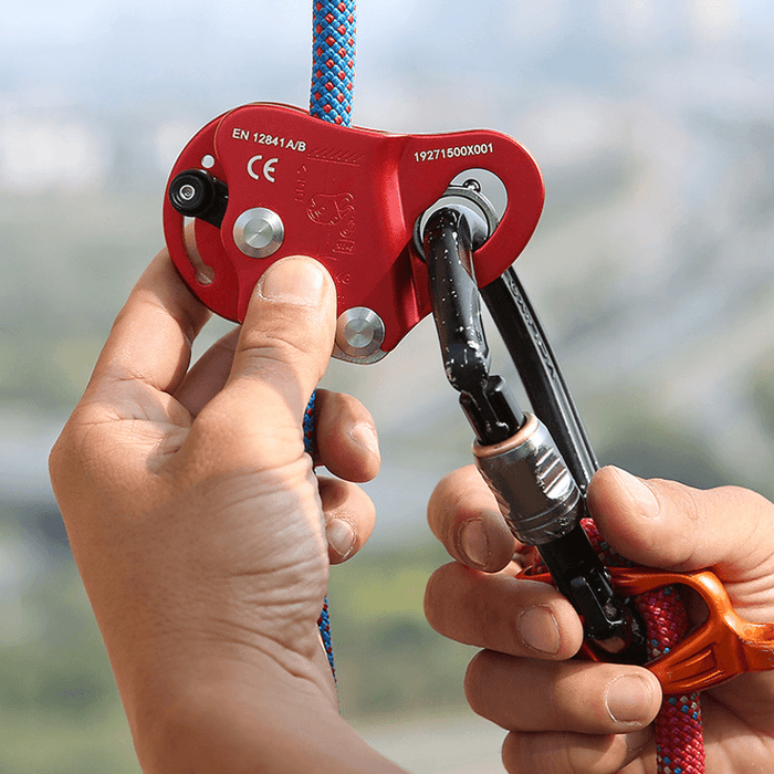 XINDA 7075 Aluminum Safety Rope Grabs for Fall Protection Climbing Fall Arrester Mountaineer Tools 100KG Max Bearing