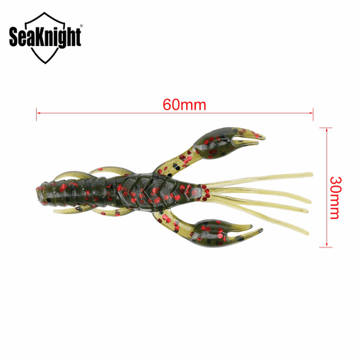 Seaknight SL020 8Pcs 1.8G 60Mm Soft Lure Silicone Worm Shrimp Fishing Lure Bass Carp Fishing