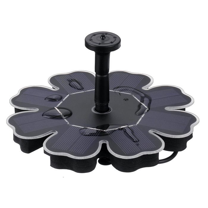 8V 1.6W Mini Fountain Solar Powered Water Pump Floating Outdoor Bird Pond Garden Decor + 4 Nozzles