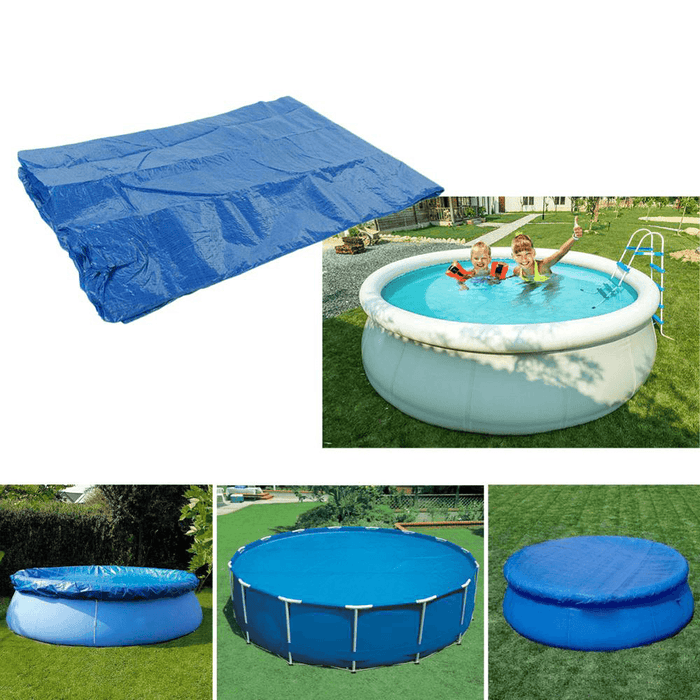 240/258/385/360Cm Outdoor Garden Durable PE Swimming Pool Cover Waterproof Rainproof Dustproof Cover Blue round Swimming Pool & Accessories