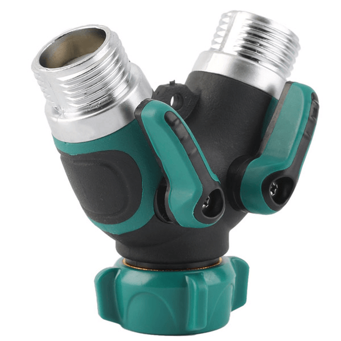 3/4 Inch Garden Hose 2 Way Splitter Valve Water Pipe Faucet Connector US Standard Thread