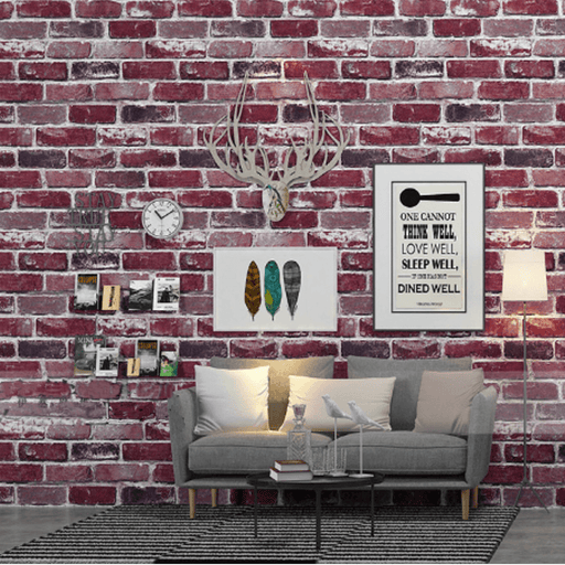 3D Modern Brick Pattern Non-Woven Wall Sticker Vintage Style Living Room Bedroom