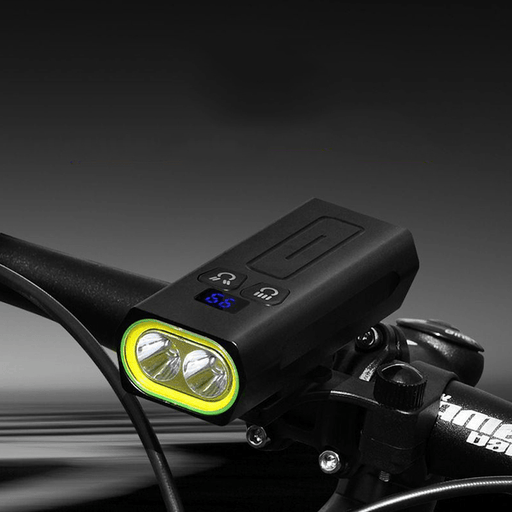 BIKIGHT LR-Y19 2 X T6 5Modes USB Rechargable IPX6 Waterproof Power Digital Display Bike Light Headlight with 5200Mah Battery Power Bank