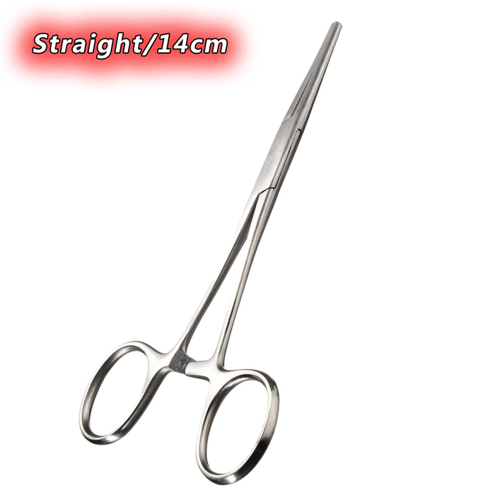 1Pc Hemostat Forceps Straight Curved Stainless Steel Locking Clamp