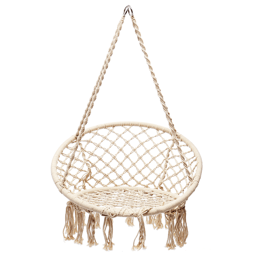 Cotton Woven Swing Hanging Hammock Chair Hanging Seat Indoor Outdoor Garden Max Load 120Kg